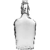 Flachmann-Flasche 250 ml mit hermetischem Verschlu  - 1 ['Alkoholflasche', ' dekorative Alkoholflaschen', ' Glasflasche für Alkohol', ' Flaschen für Selbstgebrannten für die Hochzeitsfeier', ' Flasche für Likör', ' dekorative Flaschen für Likör', ' Weinflasche', ' Flasche für Wein']