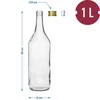 Flasche 1 L mit Schraubverschluss - 4 St. - 6 ['Schnapsflasche', ' Schnapsflaschen', ' Schnapsflasche 1 L', ' durchsichtige Flasche', ' Flaschen 1000 ml', ' durchsichtige Flasche mit Schraubverschluss', ' Flasche für Saft', ' Flasche mit Schraubverschluss', ' Flaschen mit Schraubverschlüssen', ' Flaschen für edle Tropfen']