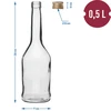 Flasche Napoleon 500 ml, mit fi 28-Schraubverschluss, 6 St. - 7 ['Flaschen mit Schraubverschlüssen', ' Flasche mit Schraubverschluss', ' Schnapsflasche', ' Schnapsflaschen', ' Saftflasche', ' Saftflaschen', ' Likörflasche', ' Likörflaschen', ' Alkoholflaschen', ' Alkoholflasche', ' verschraubbare Flasche', ' Schraubflaschen']