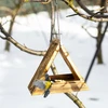 Futterhäuschen für Vögel, aus Holz, dreieckig - 12 ['Futterhäuschen für Vögel', ' Futterhaus für Vögel', ' Fütterung von Vögeln', ' Futterhäuschen aus Holz', ' geflammtes Futterhäuschen']