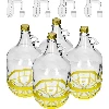 Glasballon 5L mit Schraubverschluss, Plastikkorb, Stöpsel, horizontalem Röhrchen – Set von 4 Stück - 2 