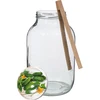 Glass jar 4l + Farbkappe + Gabel oder Zange - 4 ['Glas', ' Glas mit Schraubverschluss', ' Glas für Salzgurken', ' Glas für Gurken', ' Glas für Liköre', ' Glas mit Zange', ' Gurkenzange', ' Küchenzange']