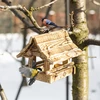 Hölzerner Futterhäuschen für Vögel, geflammt, Berghütte - 11 ['Vogelhäuschen ', ' Futterhaus für Vögel', ' Fütterung von Vögeln', ' Futterhäuschen aus Holz', ' geflammtes Futterhäuschen']