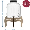 Mehrzweck-Behälter, 8 L mit Hahn und doppelseitigem Holzständer - 12 ['Dieses nichtsplitternde Glas 5 L/8 L mit praktischem Hahn auf einem Ständer ist eine hervorragende Lösung für das Lagern und Servieren von Wasser', ' Limonade oder Punsch. Genießen Sie den Komfort', ' die Langlebigkeit und die Sicherheit dieses funktionellen Gefäßes.']