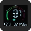 Multifunktionaler Luftqualitätssensor - 2 ['Luftqualitätssensor', ' Luftsensor', ' Luftsensoren', ' Thermometer', ' Feuchtigkeitsmessung', ' CO₂-Konzentration', ' Kohlendioxid-Konzentration', ' CO₂-Sensor', ' Wecker', ' Uhr mit Wecker', ' Luftkomfortniveau']