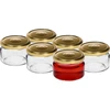 Niedriges Glas 200 ml - mit goldfarbenem Schraubverschluss fi 82/6, 6 St. - 2 ['niedriges Glas', ' Glas aus Glas', ' Glas 200 ml', ' Twist-Off-Schraubverschluss', ' Marmeladeglas', ' Behälter zur Aufbewahrung', ' hausgemachte Einmachprodukte', ' Glas für Heringe', ' Glas für Salate', ' Glas für Desserts']