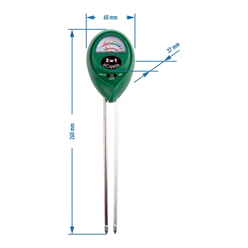 2in1 Bodentester - pH-Wert, Feuchtigkeit - 4 ['2-in-1 Substrattester', ' Substrattester mit pH-Meter', ' pH-Meter', ' Bodenfeuchtemesser', ' Bodentester Biogarten', ' Biogartentester', ' pH-Meter für Erde']