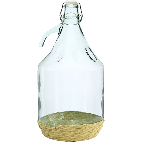 5-Liter-Korbflasche mit Schwingverschluss und umwickelt mit Weidenrattan "Dama"  - 1 ['Weinballon', ' Ballon für Wein', ' Weinflasche', ' Flasche für Wein', ' Ballon für Wein 50 l', ' Ballon für Wein 50 l Castorama', ' Wein Ballon', ' Wein Ballon Castorama', ' Weinballon in Bast', ' Weinballon im Bastkorb ']