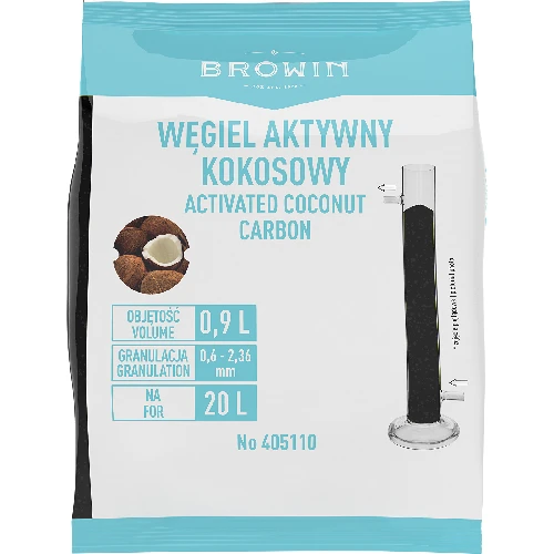 Activsorb 109 - Aktivkohle 0,9 l (0,46 kg)  - 1 ['Aktivkohle im Pulver', ' Kokoskohle', ' Aktivkohle für Alkohol', ' Aktivkohle für die Filtration von Alkohol', ' Aktivkohle für die Filtration von Destillaten', ' Zusätze zu Alkohol', ' Coobra']