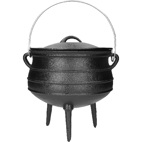 Afrikanischer Kessel, Gusseisen, 7 L - Safari - 2 ['gusseiserner Kessel', ' Lagerfeuerkessel', ' Zigeunerkessel', ' ungarischer Kessel', ' Gulasch aus dem Kessel', ' Grillen']