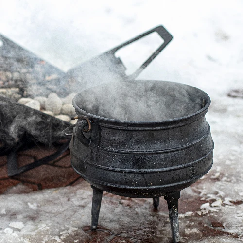 Afrikanischer Kessel, Gusseisen, 7 L - Safari - 16 ['gusseiserner Kessel', ' Lagerfeuerkessel', ' Zigeunerkessel', ' ungarischer Kessel', ' Gulasch aus dem Kessel', ' Grillen']