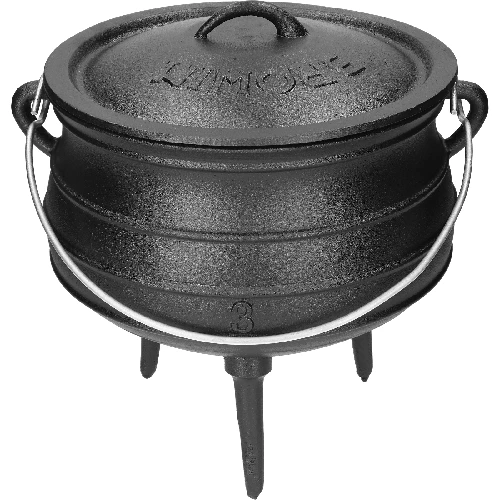 Afrikanischer Kessel, Gusseisen, 7 L - Safari - 4 ['gusseiserner Kessel', ' Lagerfeuerkessel', ' Zigeunerkessel', ' ungarischer Kessel', ' Gulasch aus dem Kessel', ' Grillen']