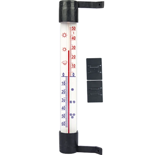 Anschraubbarer Fensterthermometer Anthrazit (-70°C bis +50°C) 23cm  - 1 ['rundes Thermometer', ' welche Temperatur']