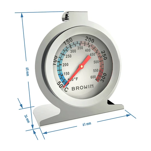 Backofen-Thermometer (0°C bis +300°C) Ø6,1cm - 3 ['Kochthermometer', ' Ofenthermometer', ' Backthermometer', ' Thermometer zum Backen', ' Stehthermometer', ' Hängethermometer', ' Backwarenthermometer']