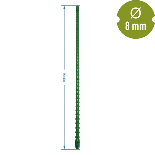 Beschichtete Stahlstange PE 0,8 m x 8 mm - 2 ['Gartenstange', ' Stange für Pflanzen', ' Stütze für Pflanzen', ' Stütze für Rankenpflanzen', ' Stützen für Rankenblumen', ' Metallstützen für Blumen', ' beschichtete Stützen für Blumen', ' beschichtete Metallstützen', ' Pflanzenstütze beschichtet']