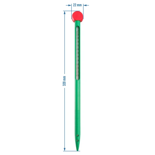 Bodenthermometer, Kunststoff (-10°C bis +100°C), 320 mm - 3 ['Temperatur', ' Bodentemperatur', ' Thermometer für die Messung der Bodentemperatur', ' quecksilberfreies Thermometer', ' Thermometer ohne Quecksilber', ' Züchten von Pflanzen', ' Pflanzenzüchtung ']