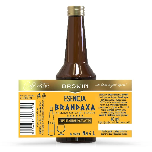 Brandaxa-Essenz mit dem Geschmack von griechischem Brandy, 40 ml - 4 ['Essenz für Alkohol', ' Essenz für selbstgebrannten Schnaps', ' Metaxa', ' Browin-Essenz', ' Aroma für Alkohol', ' Essenzen', ' griechischer Brandy', ' Essenz für Brandy']