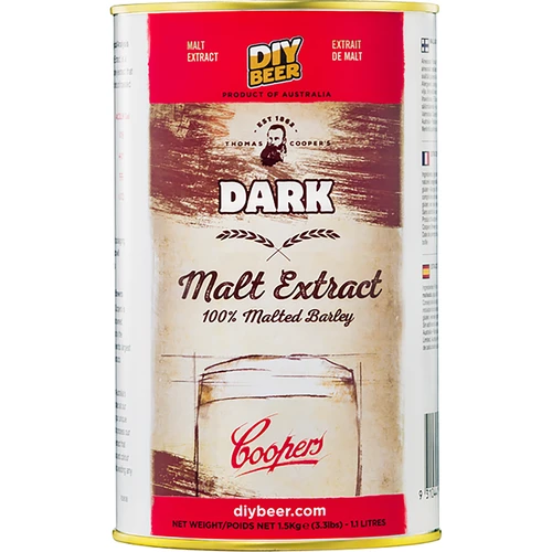 Dunkler Malzextrakt 1,5 kg - DARK  - 1 ['Malzextrakt', ' Malzextrakt im Pulver', ' Gerstenmalzextrakt', ' wie mache ich Malzextrakt', ' Malzextrakt 14 kg', ' Bier aus Malzextrakt', ' trockener Malzextrakt', ' ungehopfter Malzextrakt', ' Coopers']