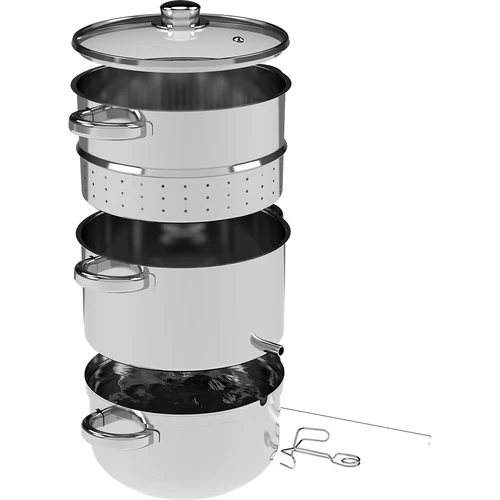 Edelstahlentsafter mit Dampfgarer 5 L - 3 ['Dampfentsafter', ' Steamer', ' Edelstahl-Entsafter', ' Induktions-Entsafter', ' Gaskocher', ' 5 L', ' für Saft', ' hausgemachten Saft']