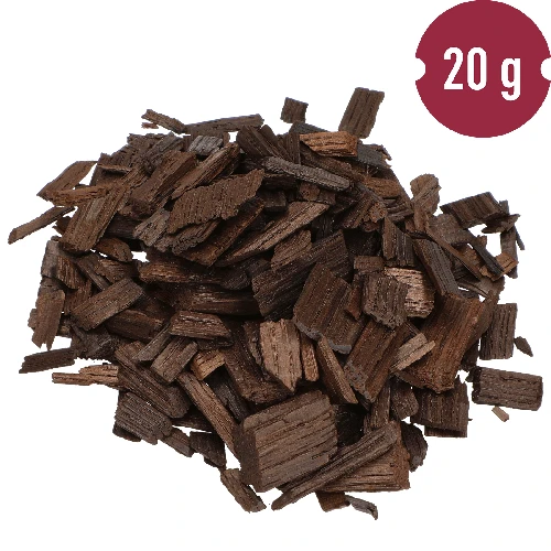 Eichenspäne stark geröstet, 20 g - 5 ['Eichenspäne stark geröstet', ' Eichenspäne', ' Späne für Wein', ' Eichenspäne für Wein', ' Reifung von Wein', ' Aromatisierung von Wein', ' für Alkohol', ' Zusätze zu Alkohol', ' Geschmackszusätze']