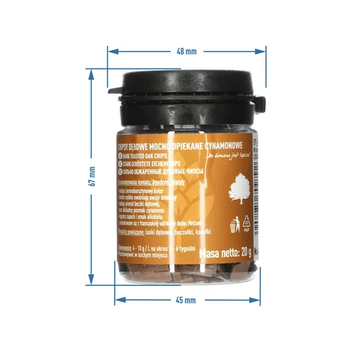 Eichenspäne stark geröstet - zimt, 20g - 8 ['Eichenspäne', ' Eichenspäne stark geröstet', ' Eichenspäne Zimt', ' für Alkohol', ' Zusätze zu Alkohol', ' Geschmackszusätze']