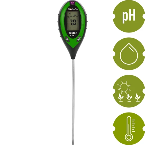 Elektronischer Bodentester 4in1 - GRÜN - 2 ['boden ph test', ' ph tester boden', ' ph test boden', ' ph bodentest', ' ph test rasen', ' ph wert messgerät boden', ' ph messgerät boden', ' bodenanalyse set', ' ph- meter', ' ph wert rasen', ' bodenproben set', ' feuchtigkeitsmessgerät pflanzen', ' erde feuchtigkeitsmesser', ' wasser test']