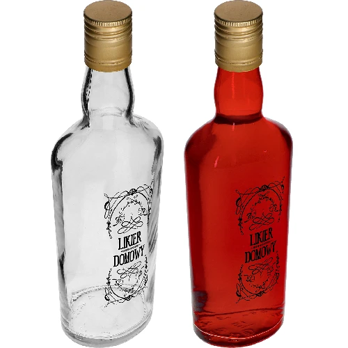 Flasche 0,5 L mit Schraubverschluss, Aufdruck "Likier domowy" - 4 St. - 7 ['Flasche für hausgemachten Likör', ' Likörflasche', ' Flasche mit Stöpsel', ' Glasflasche 500 ml', ' Flasche 0', '5 L', ' Flaschen mit Aufdruck', ' Kaffeelikör', ' Orangenlikör']