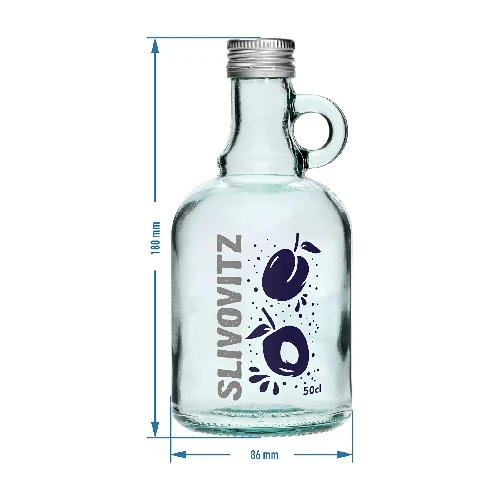 Flasche 0,5 L mit Schraubverschluss, Aufdruck Slivovitz - 4 St. - 7 ['Flasche für hausgemachten Slivovitz', ' Flasche Slivovitz', ' Flasche', ' Glasflasche 500 ml', ' Flasche 0', '5 L', ' Flaschen mit Aufdruck', ' Flasche mit Aufdruck', ' Flasche mit Korken', ' Flasche mit Aufdruck und Korken', ' Flaschen mit Korken']