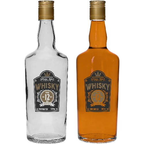 Flasche 0,5 L, mit Schraubverschluss, Aufdruck "Whisky" - 4 St. - 5 ['Flasche selbstgemachter Whiskey', ' Whiskeyflasche', ' Glasflasche mit Schraubverschluss', ' Flasche mit Schraubverschluss', ' Glasflasche 500 ml', ' Flasche 0', '5 L', ' Flaschen mit Aufdruck', ' Flasche mit Aufdruck']