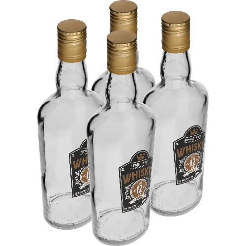 Flasche 0,5 L, mit Schraubverschluss, Aufdruck "Whisky" - 4 St. - 2 ['Flasche selbstgemachter Whiskey', ' Whiskeyflasche', ' Glasflasche mit Schraubverschluss', ' Flasche mit Schraubverschluss', ' Glasflasche 500 ml', ' Flasche 0', '5 L', ' Flaschen mit Aufdruck', ' Flasche mit Aufdruck']