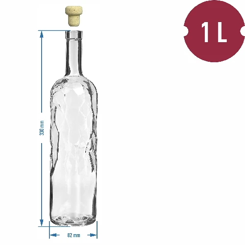 Flasche Eisland 1 L mit Korken, 4 St. - 6 ['Glasflasche', ' Alkoholflasche', ' Dekoflasche', ' 1L Flasche', ' Weinflasche', ' Weinflasche', ' Tinkturflasche', ' Saftflasche', ' Geschenk']