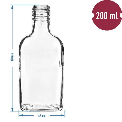 Flasche für Liköre Flachmann-Flasche 200 ml - 10 St. - 4 ['Flachmann-Flasche', ' Glasflasche', ' Flasche für hausgemachte Liköre', ' Glasflaschen', ' Flaschen 200 ml', ' 10 Stück', ' flaschen mit Schraubverschluss', ' kleine Flaschen', ' Glasflaschen']