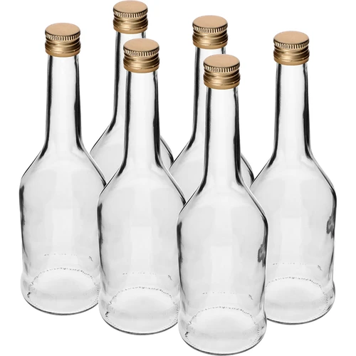 Flasche Napoleon 500 ml, mit fi 28-Schraubverschluss, 6 St.  - 1 ['Flaschen mit Schraubverschlüssen', ' Flasche mit Schraubverschluss', ' Schnapsflasche', ' Schnapsflaschen', ' Saftflasche', ' Saftflaschen', ' Likörflasche', ' Likörflaschen', ' Alkoholflaschen', ' Alkoholflasche', ' verschraubbare Flasche', ' Schraubflaschen']