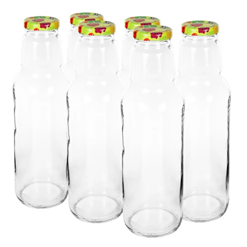 Flasche TO 750 ml mit Schraubverschluss fi 43  - 1 ['Saftflasche', ' Püreeflasche', ' für Fruchtsaft', ' für Gemüsesaft', ' für Pasteurisierung', ' farbiger Verschluss', ' 750 ml Flasche']