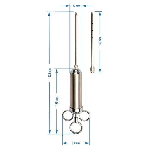 Fleischspritze 60 ml mit 2 Nadeln - 11 ['Hausmacherwurst', ' Räuchern', ' Hausmacherprodukte', ' Hausmacherpastete', ' Weißwurst', ' Wursträuchern', ' Wurst', ' Aufschnitt', ' Fleisch', ' lokale Spezialitäten', ' Abendessen']