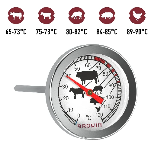 Fleischthermometer 0°+120°C - 9 ['Temperatur', ' Küchenthermometer', ' Gastronomie-Thermometer', ' Lebensmittelthermometer', ' Lebensmittelthermometer mit Sonde', ' Thermometer für Fleisch', ' Thermometer mit Sonde', ' Küchenthermometer mit Sonde', ' Sonde für Fleisch', ' Thermometer für das Braten', ' Thermometer für das Kochen', ' Thermometer für das Räuchern', ' Thermometer für den Backofen', ' Backofenthermometer', ' Thermometer mit Sensor']