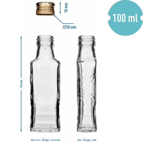 Flora-Flasche 100 ml mit Verschluss, 8 Stk. - 7 ['Flasche für Tinktur', ' Flaschen für Tinktur', ' Flasche für Alkohol', ' dekorative Flaschen für Alkohol', ' Glasflasche für Alkohol', ' Mondscheinflaschen für eine Hochzeit', ' Flasche für Tinktur', ' dekorative Flaschen', ' Flasche für Wodka', ' Flasche für Wodka']