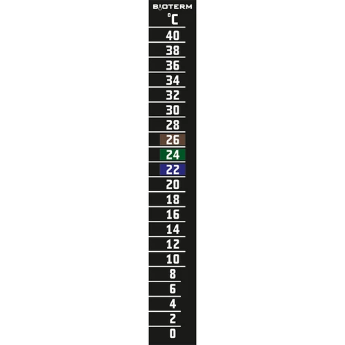 Flüssigkristall-Thermometer (0°C bis +40°C) 15cm  - 1 ['Flüssigkristallthermometer', ' Gärungsthermometer', ' Aquarienthermometer', ' Weinthermometer', ' Brauereithermometer', ' Bierthermometer', ' Küchenthermometer', ' selbstklebendes Thermometer']