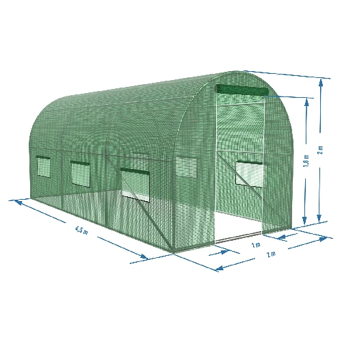 Foliengewächshaus 2x4,5x2 m - 15 ['Gewächshaus', ' Gartengewächshaus', ' Tunnel', ' Gartentunnel', ' Folientunnel', ' Foliengewächshaus', ' solide Gewächshäuser', ' Hausgartengewächshaus', ' Gartengewächshaus Preis']