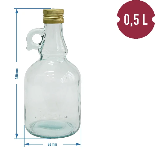 Gallone 0,5 l Flasche ohne Geflecht, mit Schraubve - 2 ['Alkoholflasche', ' dekorative Alkoholflaschen', ' Glasflasche für Alkohol', ' Flaschen für Selbstgebrannten für die Hochzeitsfeier', ' Flasche für Likör', ' Wodkaflaschen', ' Wodkaflasche Hochzeitsfeier', ' Weinflasche', ' Weinflaschen']