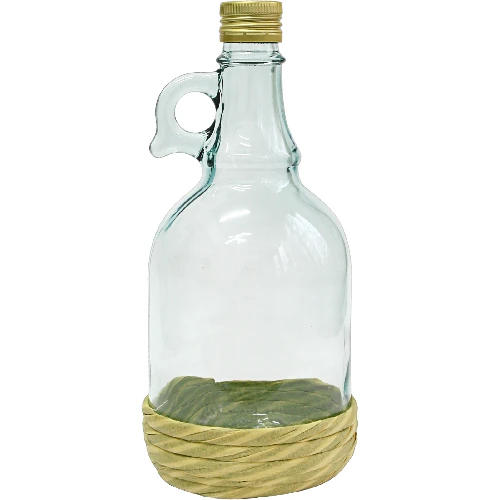 Gallone 1,0 l Flasche mit Geflecht, mit Schraubver  - 1 ['Alkoholflasche', ' dekorative Alkoholflaschen', ' Glasflasche für Alkohol', ' Flaschen für Selbstgebrannten für die Hochzeitsfeier', ' Flasche für Likör', ' Wodkaflaschen', ' Wodkaflasche Hochzeitsfeier', ' Weinflasche', ' Weinflaschen']