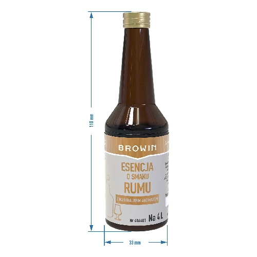 Geschmacksessenz Gold mit Rumgeschmack für 4 L, 40 ml - 7 ['Browin-Essenz', ' Rum-Essenz', ' Essenz weißer Rum', ' Essenz mit Rum-Geschmack', ' Strands-Essenz', ' Rum-Aroma für Alkohol', ' Bacardi-Rum', ' Cuba Libre', ' Mojito']