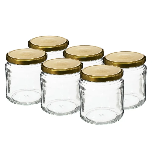 Glas 500 ml mit Deckel - Multipack 6 Stck. - 2 ['Gläser', ' kleine Gläser', ' kleines Glas', ' Glas mit Schraubverschluss', ' Gläser für Einmachprodukte', ' Einmachglas', ' Einmachgläser', ' Gläser für Gewürze', ' Glas für Marmelade', ' Glas für Konfitüre', ' Glas für Honig', ' kleines Glas für Honig ']