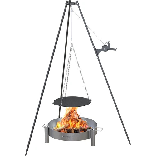 Grillpfanne, aus Gusseisen, Durchmesser 44 cm - 12 ['Gusseisenpfanne', ' Grillpfanne', ' große Gusseisenpfanne', ' aufhängbare Pfanne', ' Pfanne auf Füßen', ' Grillen', ' Gusseisen zum Grillen', ' Pfanne für den Dreibeingrill', ' Grillen in Gefäßen aus Gusseisen', ' attraktives Grillen', ' universelle Gusseisenpfanne', ' Set zum Grillen', ' was als Geschenk', ' anders Grille', ' Grillparty']