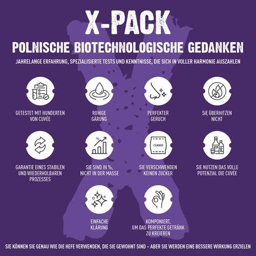 hefe Turbo X-Pack 1,8 kg - Professionelle Lösung für große Maischen - 7 ['Brennereihefe', ' Alkoholhefe', ' Turbohefe', ' Hefe 18%', ' Hefe für Schnaps', ' Hefe für Hausbrand', ' Brennereihefe für 500 Liter', ' große Maischen', ' saubere Gärung', ' Zuckermaische', ' für Maischen', ' für Zuckermischungen', ' ruhige Gärung', ' angenehmer Geruch während der Gärung', ' stabile Gärung', ' leichte Klärung', ' Destillation', ' X-Hefe', ' Browin-Hefe', ' 1', '8 kg Hefe', ' Alkoholhefe', ' empfohlene Hefe', ' hochwertige Hefe', ' Trockenhefe mit Nährstoffzugabe', ' einfache Klärung der Maische', ' große Hefepackung']