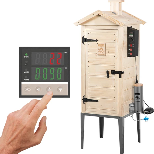 Holz-Räucherkammer 200 L - dragON Wood 100 E mit elektrischem Heizelement und digitalem Controller  - 1 ['Räuchern', ' einfache Smoker', ' elektrischer Smoker', ' Smoker mit Bedienfeld', ' Vorteile des Räucherns mit Steuerung', ' Holz-Smoker', ' Gartensmoker', ' bester Smoker', ' Smoker mit Steuerung', ' wie man räuchert', ' welchen Smoker kaufen', ' hausgemachte Wurstwaren', ' 200-L-Smokers', ' großer Smoker', ' geräumiger Smoker', ' Smoker mit Rauchgenerator', ' Rauch-Räuchern', ' Rauchgenerator fürs Räuchern', ' Räucherspäne', ' Räucherneuheiten', ' professionelles Räuchern', ' einfaches Räuchern', ' wie man einen elektrischen Smoker benutzt']