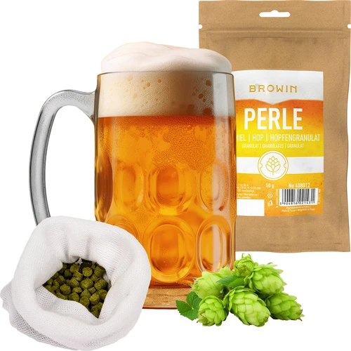 Hopfen Perle - Pellets 50 g - 3 ['Bierhopfung', ' Hopfen für Bier', ' Hopfen Alpha-Säuren', ' Bier', ' Hausgebrautes Bier', ' Bier brauen', ' wie man Bier macht', ' welcher Hopfen für Bier', ' welchen Hopfen wählen', ' Hopfen in Pellets', ' Hopfenpellets', ' Hopfen Perle']