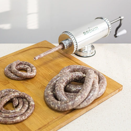 Horizontaler Wurstfüller 1.5 kg mit Silikonkolben - 14 ['wurstfüller edelstahl', ' wurstfüller 5 l', ' wurstmaschine edelstahl', ' sausage stuffer', ' wurstfüller', ' wurstmaschine wurstfüller', ' wurstfüllmaschine manuell']