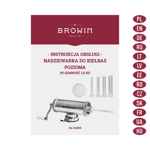 Horizontaler Wurstfüller 1.5 kg mit Silikonkolben - 9 ['wurstfüller edelstahl', ' wurstfüller 5 l', ' wurstmaschine edelstahl', ' sausage stuffer', ' wurstfüller', ' wurstmaschine wurstfüller', ' wurstfüllmaschine manuell']