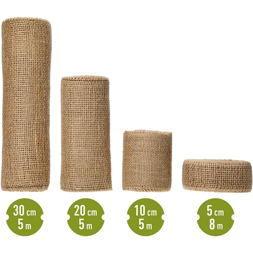 Juteband 10 cm / 5 m - 16 ['Band aus Jute', ' Juteband', ' Band für Tomaten', ' Band für Gurken', ' natürliches Band', ' Öko-Band', ' Band zum Binden', ' Band zum Basteln']